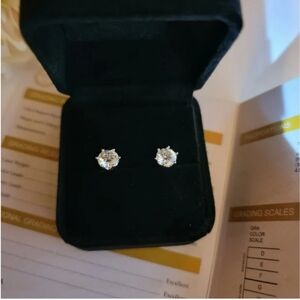 2 ct certified moissanite diamond earrings